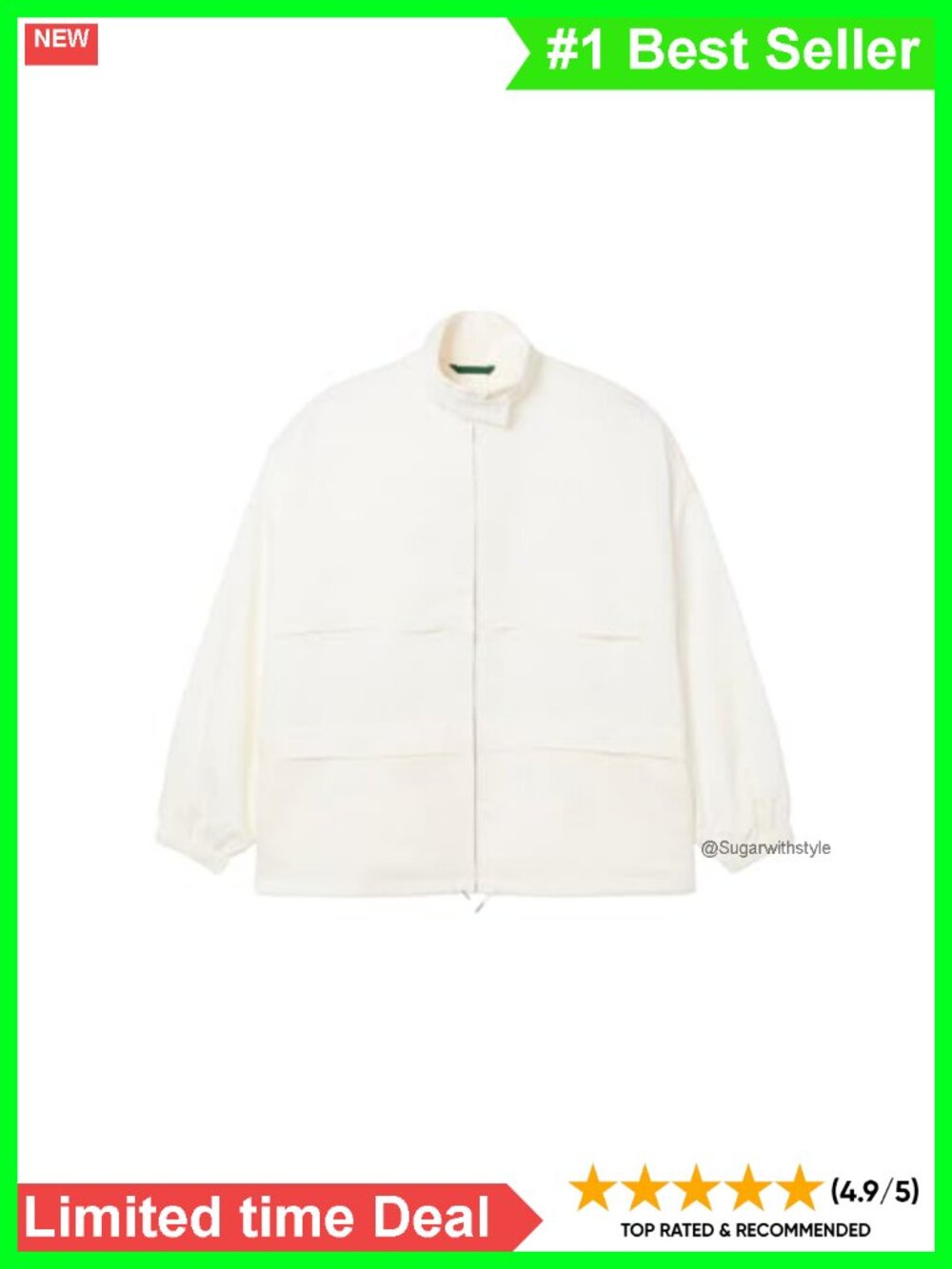 Oversized Linen Blend Track Jacket Long Sleeve Relaxed Fit Zip Warm Weather